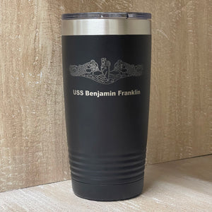 US Navy Submarine Warfare Insignia Tumbler.