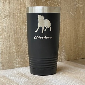 Dog Silhouette Custom Engraved Tumbler - Over 450 Breeds!