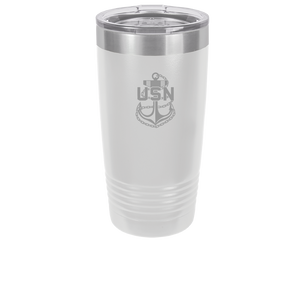 US Navy Chief Engraved Tumbler