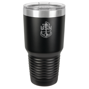 US Navy Chief Engraved Tumbler