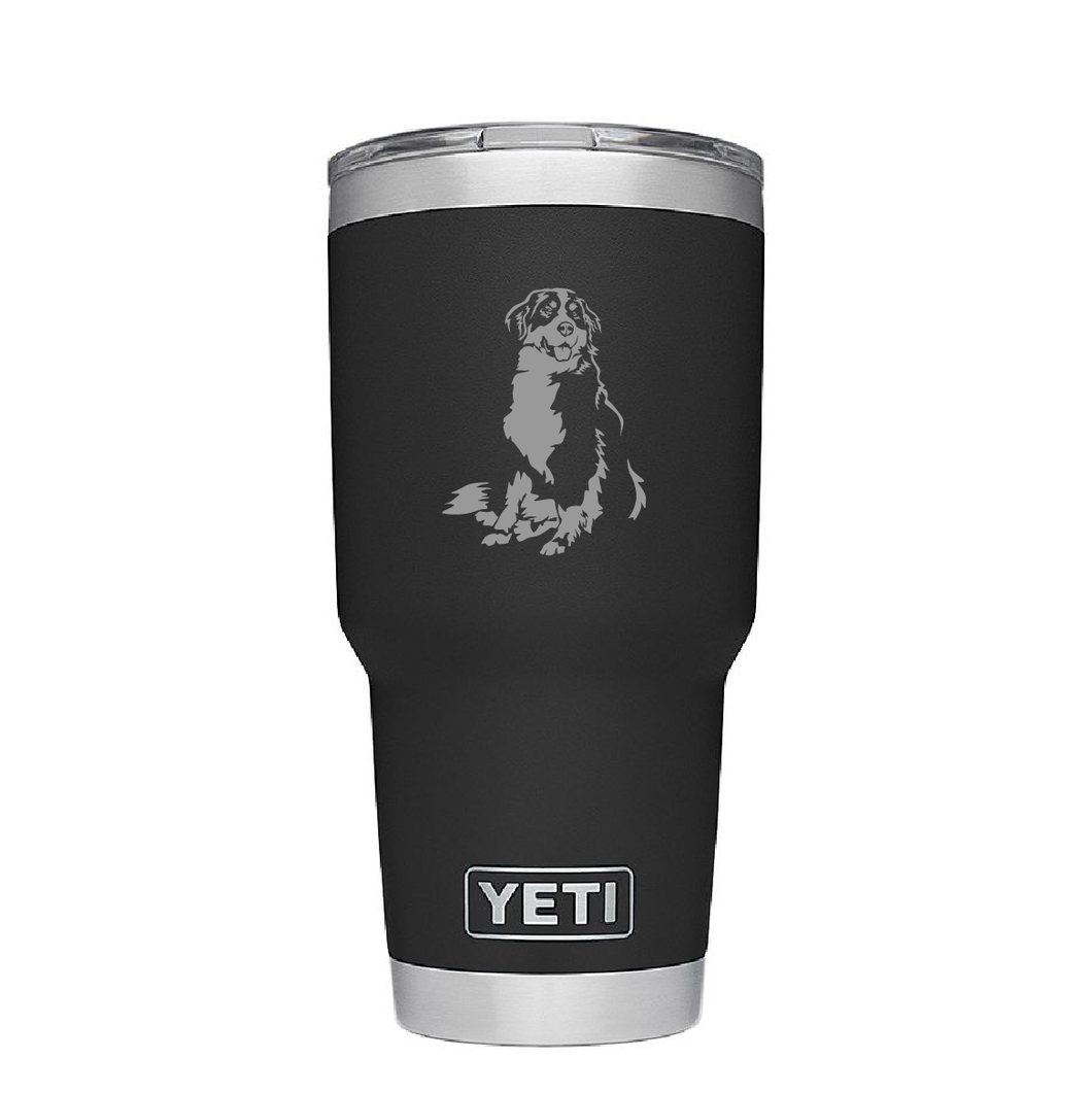 Custom Engraved Bernese Mountain Dog Tumbler.