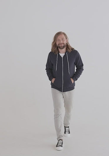 Unisex Zip Up Hoodie American Apparel F497W.mp4