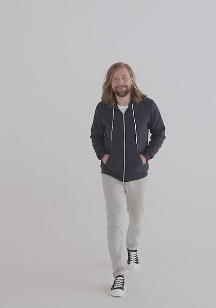 Load and play video in Gallery viewer, Unisex Zip Up Hoodie American Apparel F497W.mp4
