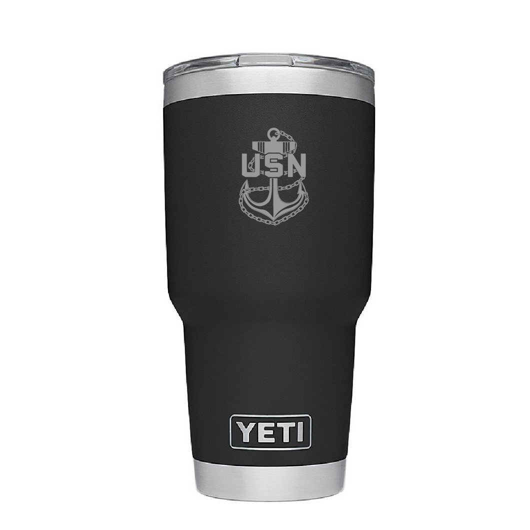 US Navy Chief Engraved Tumbler