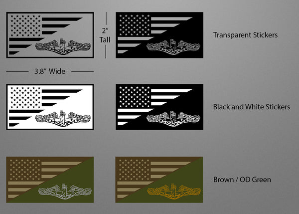Load image into Gallery viewer, Submarine Insignia with US Flag Sticker
