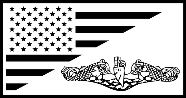 Load image into Gallery viewer, Submarine Insignia with US Flag Sticker
