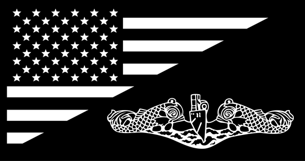 Load image into Gallery viewer, Submarine Insignia with US Flag Sticker

